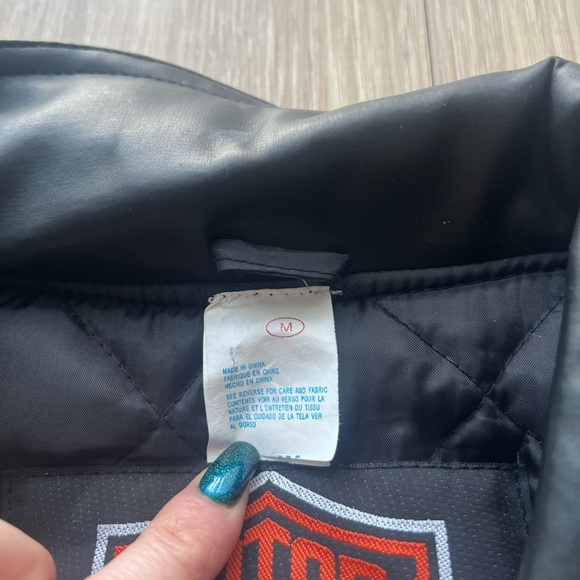 Harley Davidson Biker Faux Leather Motorcycle Jacket Youth Girls Size M - Picture 7 of 7